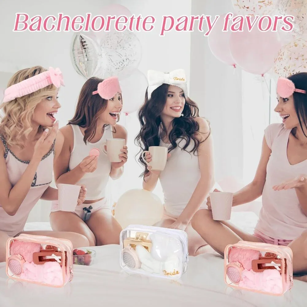Sleepover Party Supplies 40 Pcs Spa Favors Eye Mask Makeup Bag Hair Clips